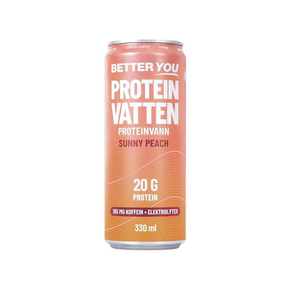 Proteinvatten Sunny Peach Koffein+Elektro 330ml