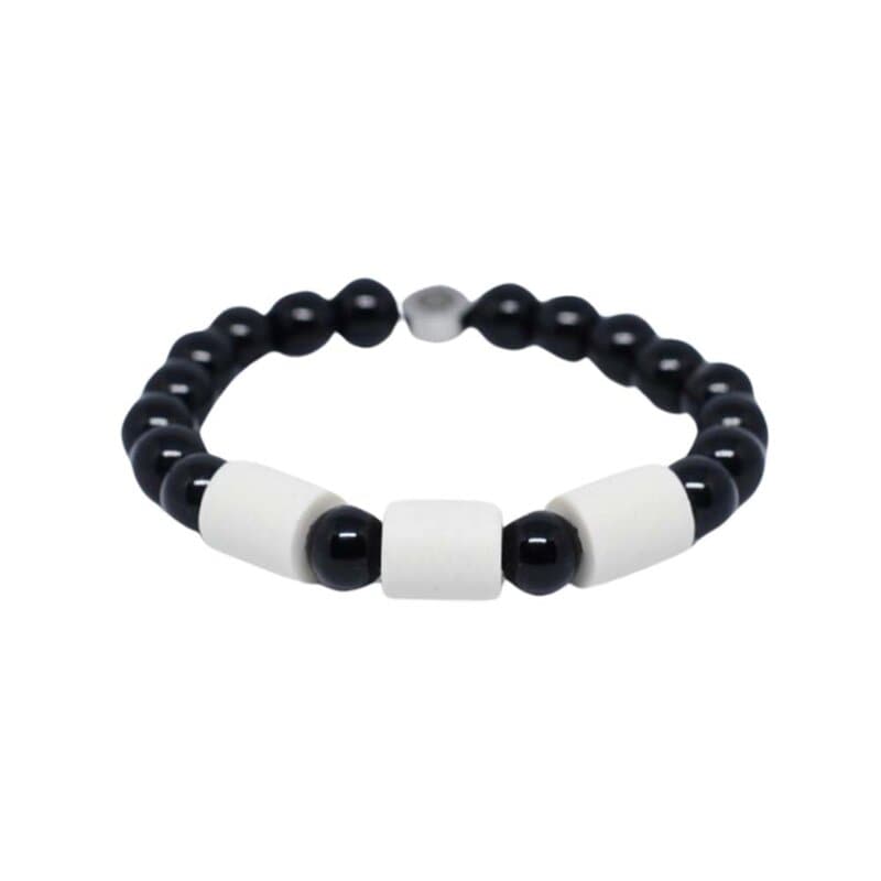 Armband Black Onyx med 3 Naturpärlor S/M