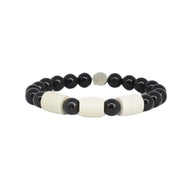 Armband Black Onyx med 3 Naturpärlor L/XL