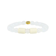 Armband bergkristall  2 naturpärlor S/M