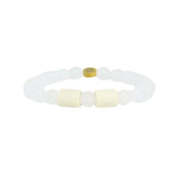 Armband bergkristall  2 naturpärlor S/M