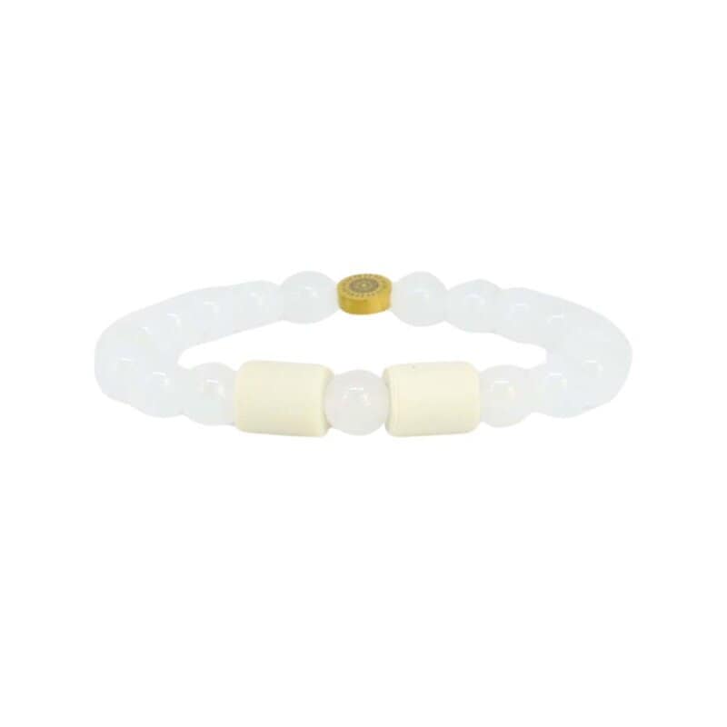 Armband bergkristall 2 naturpärlor L/XL
