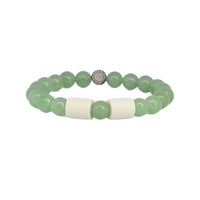 Armband grön aventurin 2 naturpärlor S/M