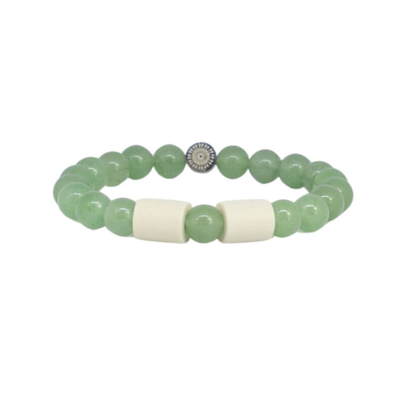 Armband grön aventurin 2 naturpärlor L/XL