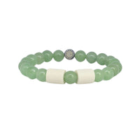 Armband grön aventurin 2 naturpärlor L/XL