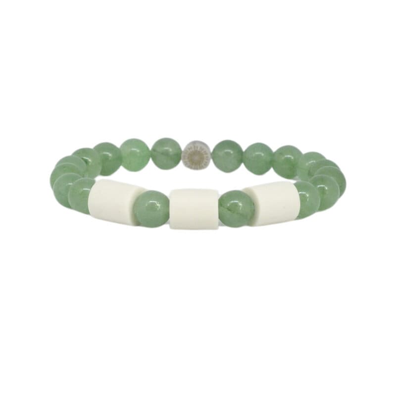 Armband grön aventurin 3 naturpärlor S/M