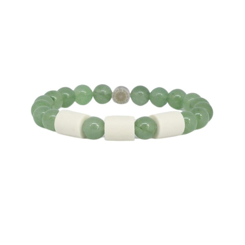 Armband grön aventurin 3 naturpärlor L/XL
