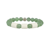 Armband grön aventurin 3 naturpärlor L/XL