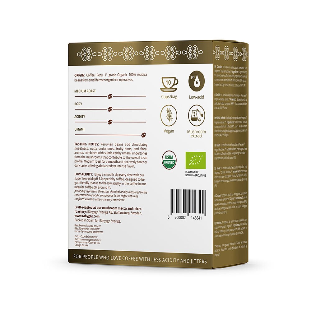 Lion's Mane Low-Acid Compostable Coffee Capsules (10x5,7g)