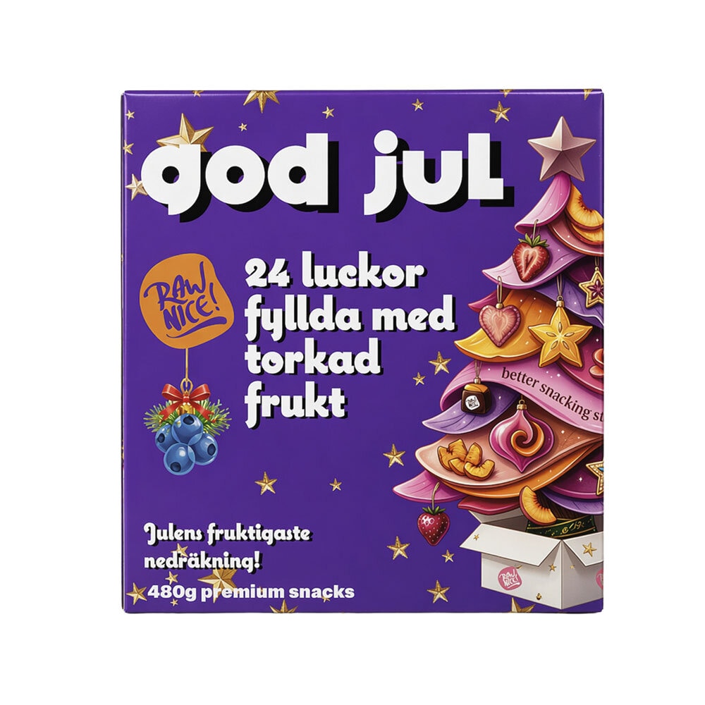 Adventskalender med torkad frukt 24 luckor