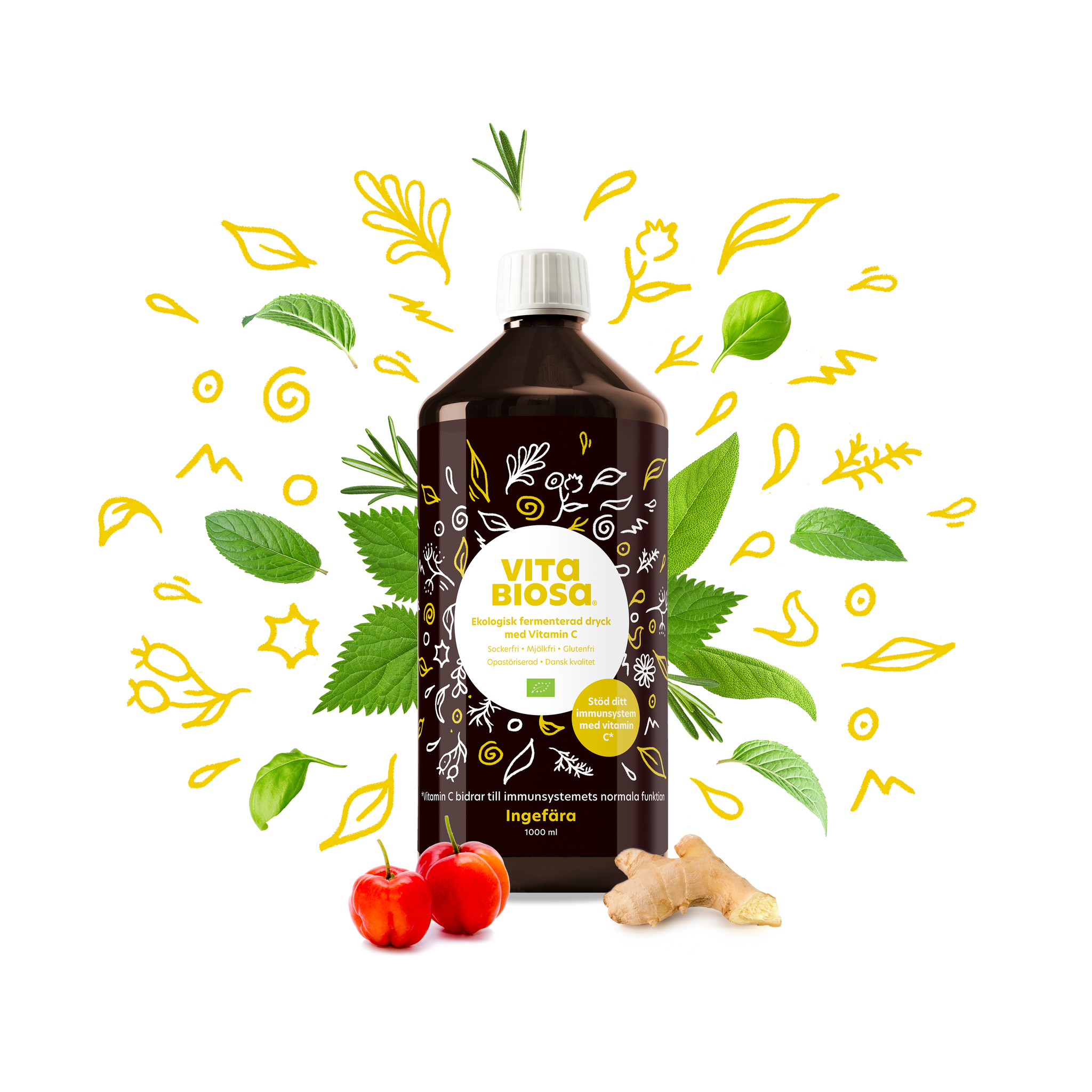Vita Biosa Ingefära 1 liter