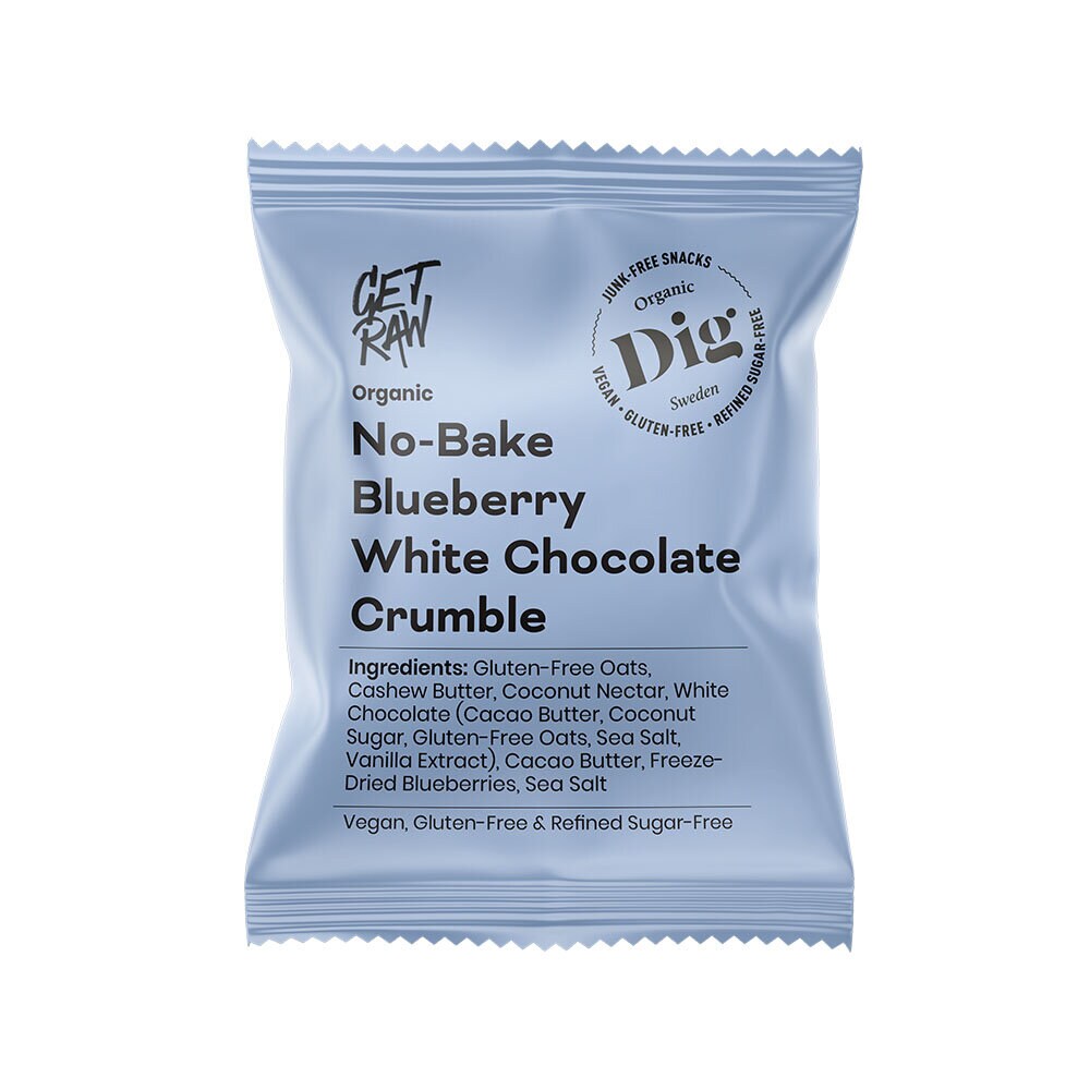 Organic No-Bake White Choc/Blueberry Crumble 35g