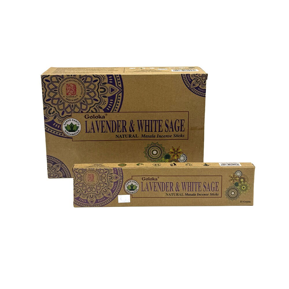 Lavender & White Sage ekologisk rökelse 15g