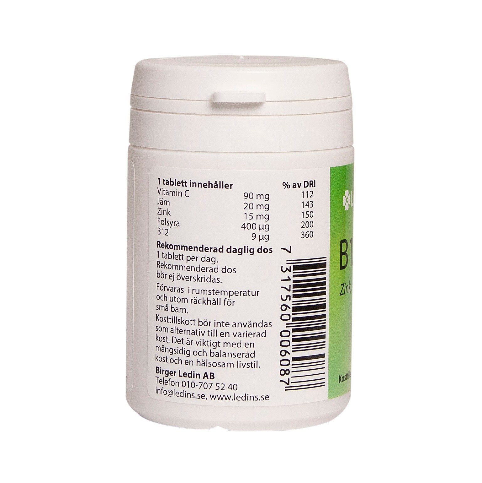 Vitamin B12 med folsyra 60 tabletter