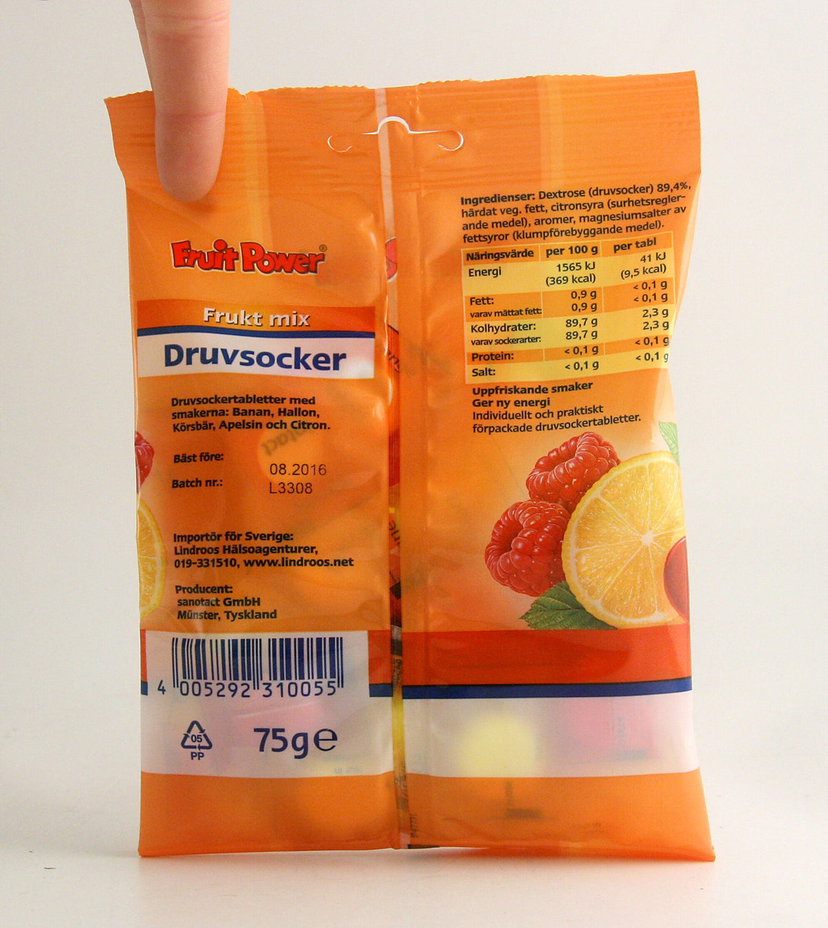 Druvsocker frukt-mix påse 75g