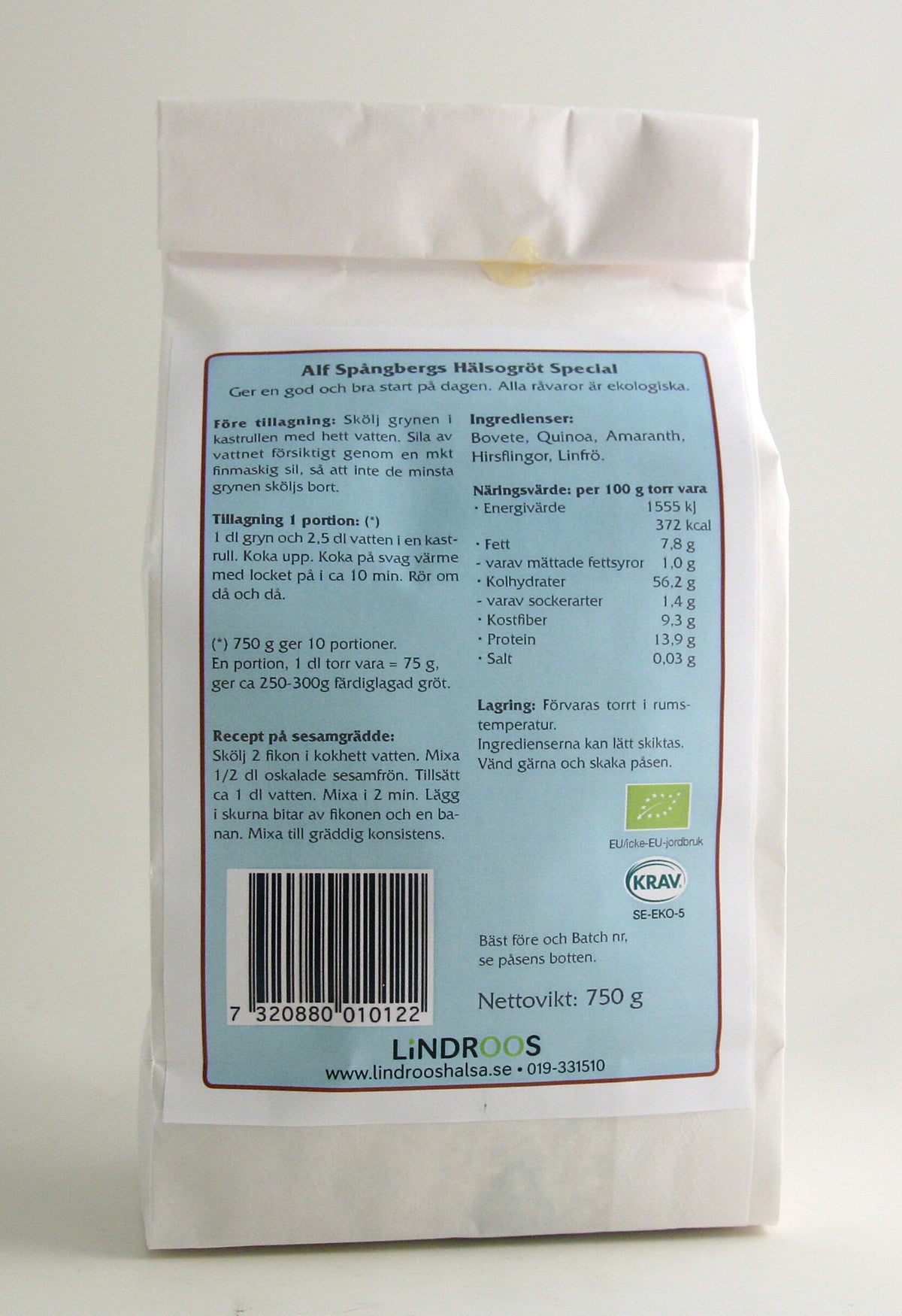 Hälsogröt Special utan russin 750g