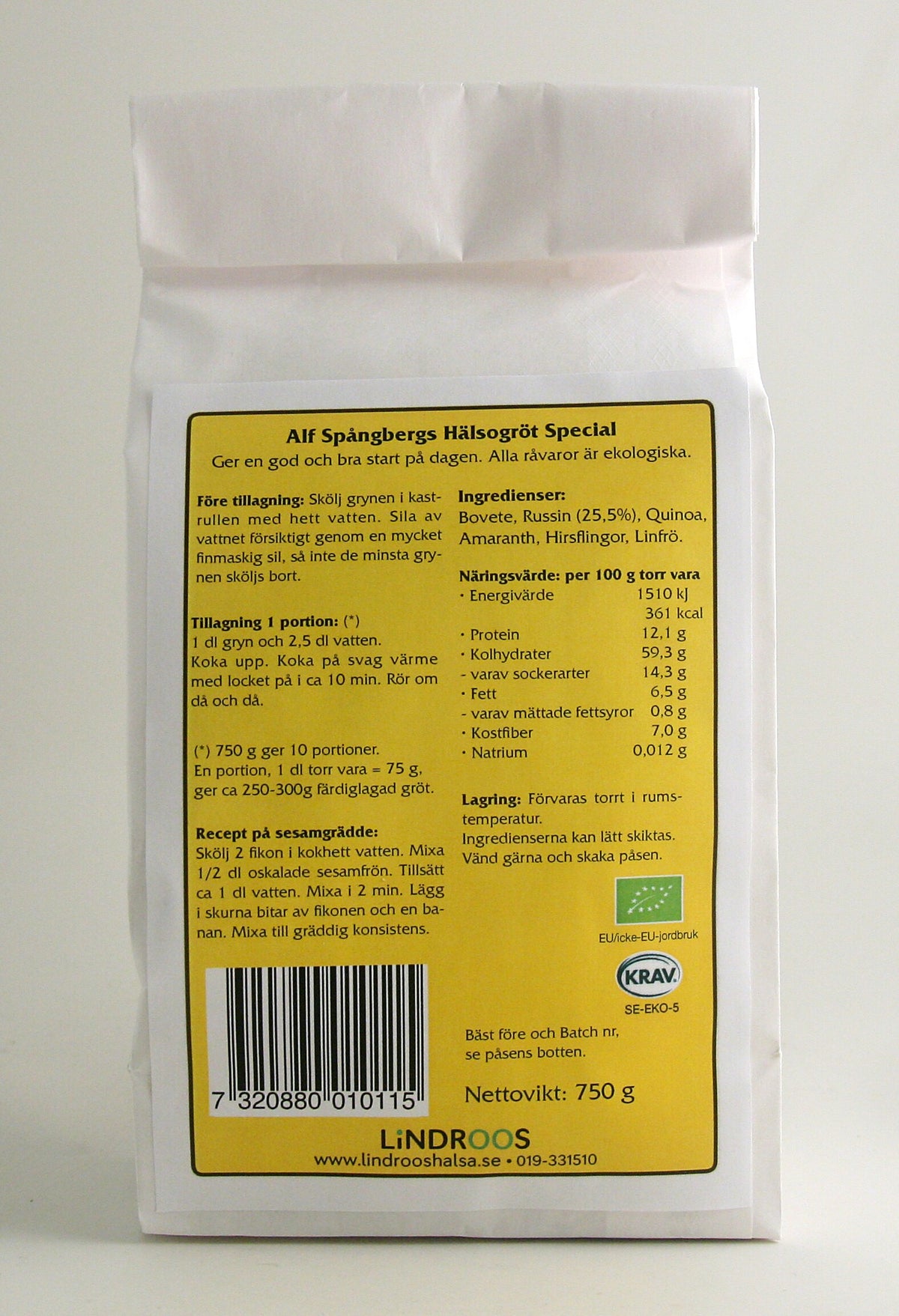 Hälsogröt Special med russin 750g