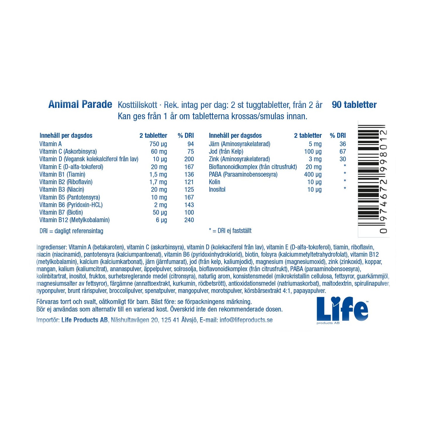 Multivitamin Barn 90 tuggtabletter