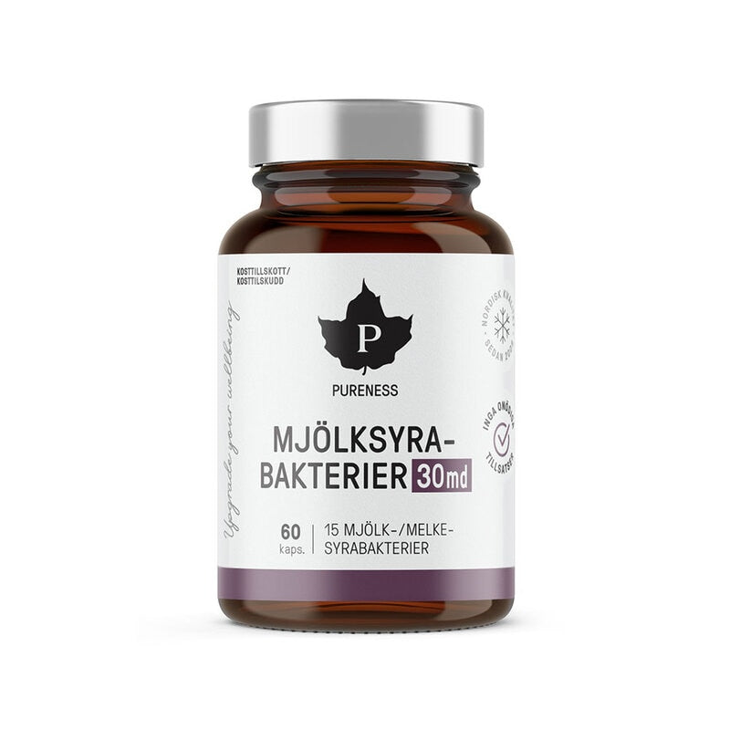 Mjölksyrabakterier 30 miljarder 60 kapslar