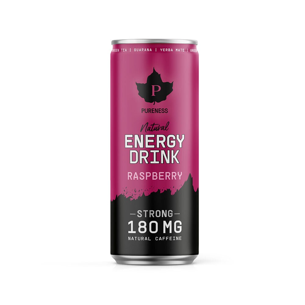 Natural Energy Drink Strong Raspberry 330ml