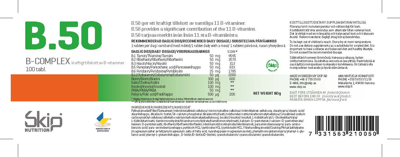B.50 B-complex 100 tabletter