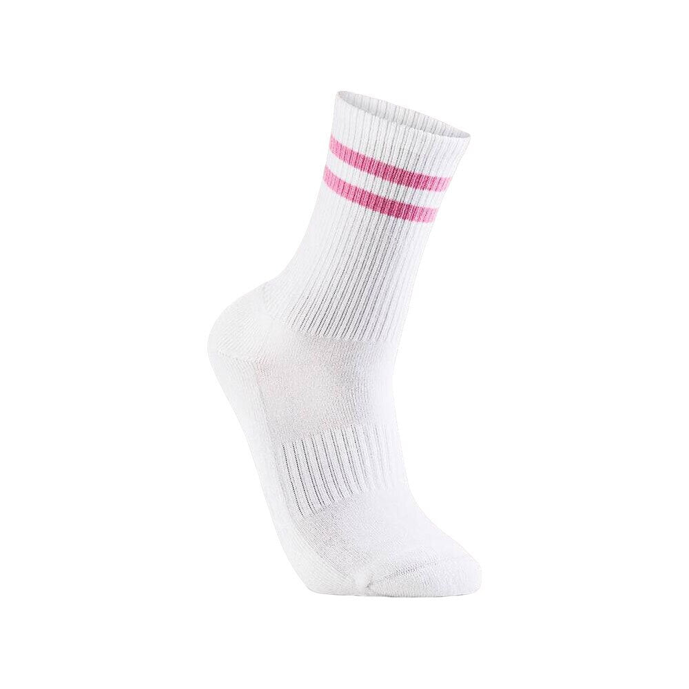 Vit tennissocka med rosa ränder 3-pack