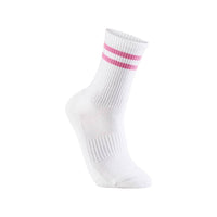 Vit tennissocka med rosa ränder 3-pack