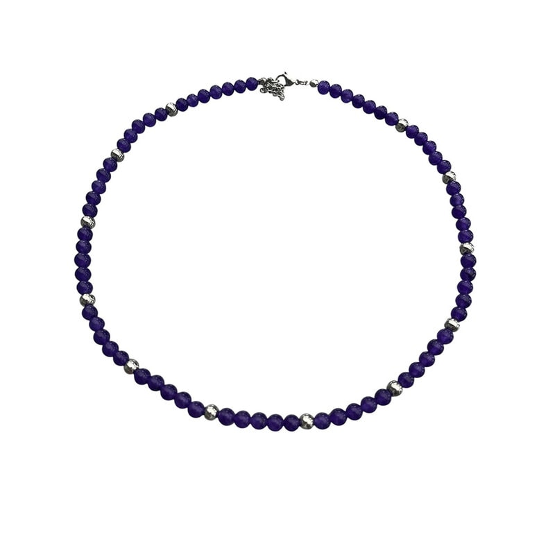 Halsband Lila Kalcedon 6mm