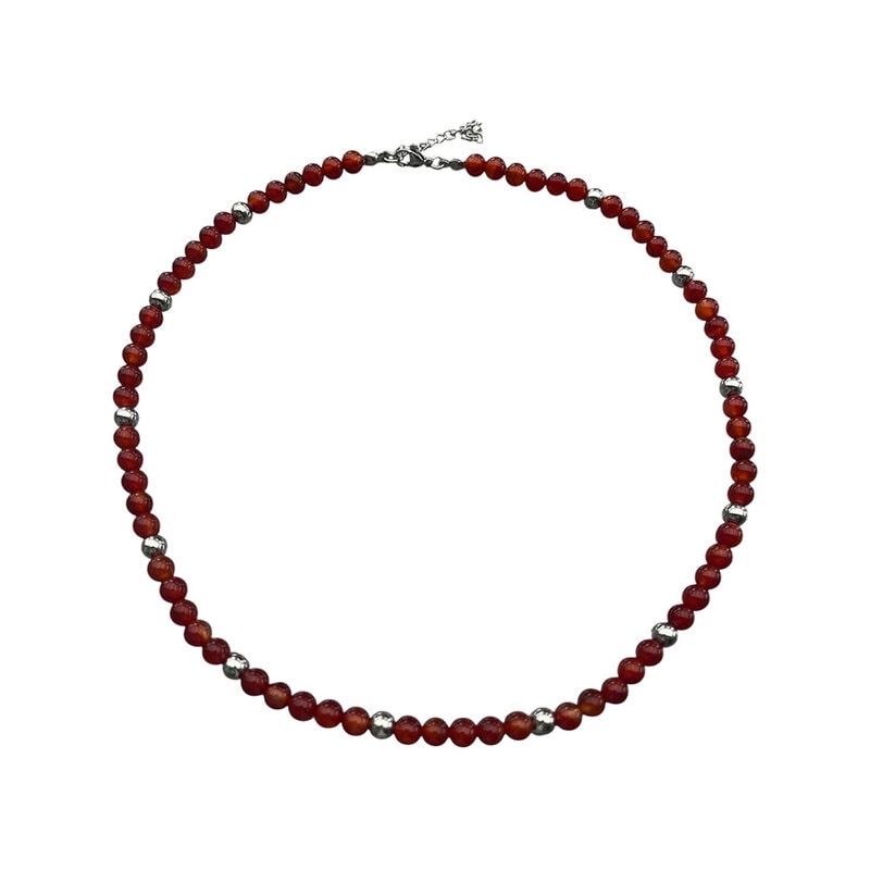 Halsband Röd Onyx 6mm
