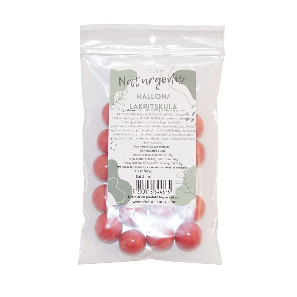 Hallon/Lakritskula 100g